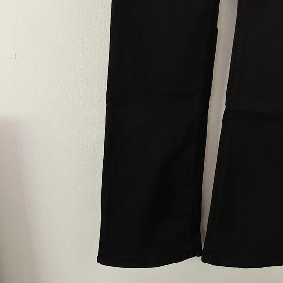 Edwin Women's Lark Pull On Mid-Rise Bootcut Leg Ankle Crop Jeans Black 32 New - Picture 4 of 8